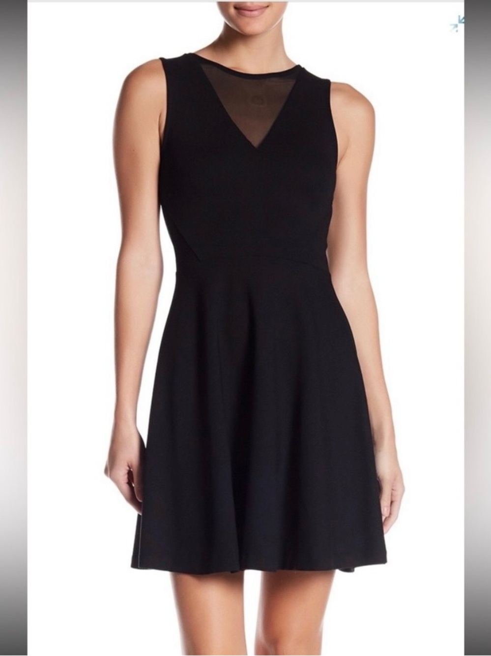 French Connection Black Sleeveless A-Line Dress